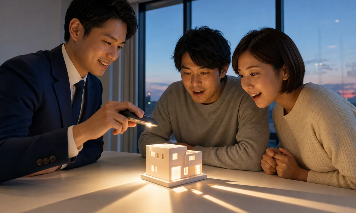スマホライトで日照を再現